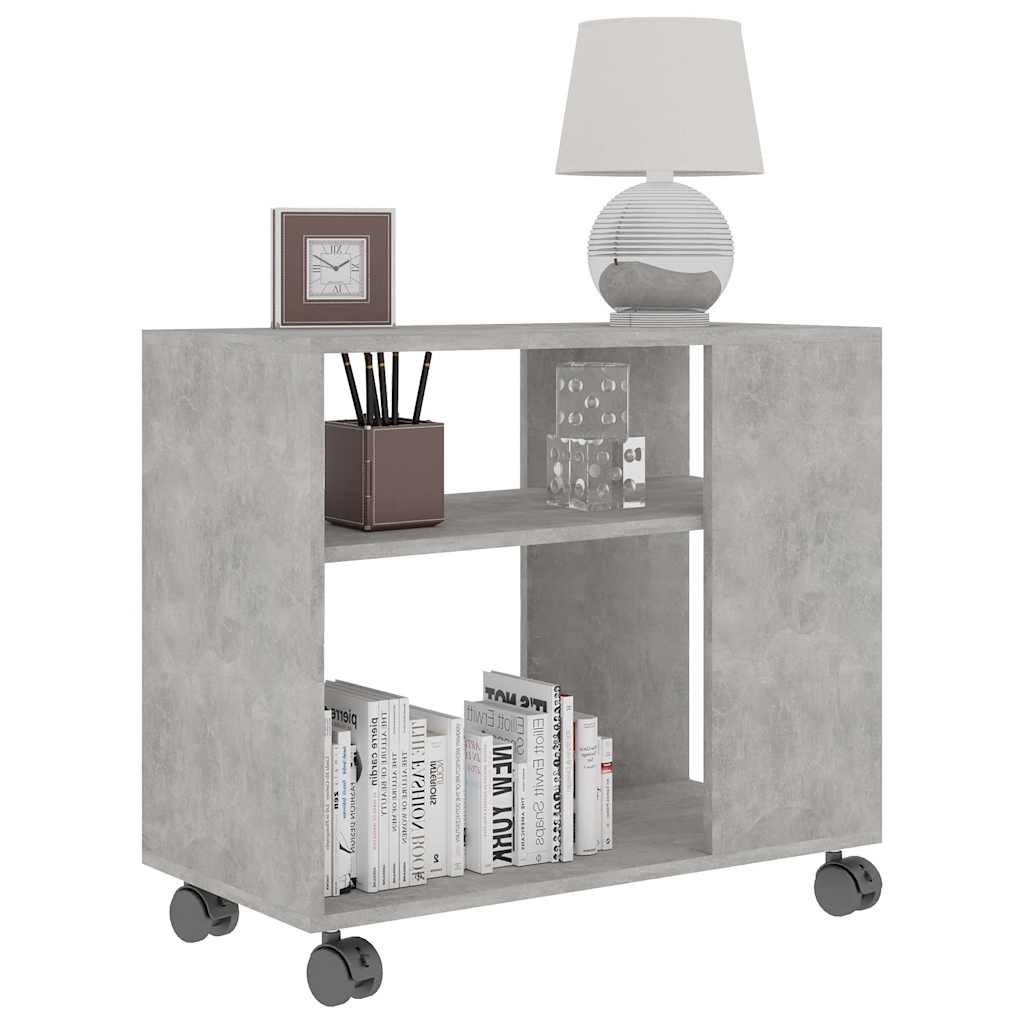 Tavolino Grigio Cemento 70x35x55 cm in Legno Multistrato - homemem39