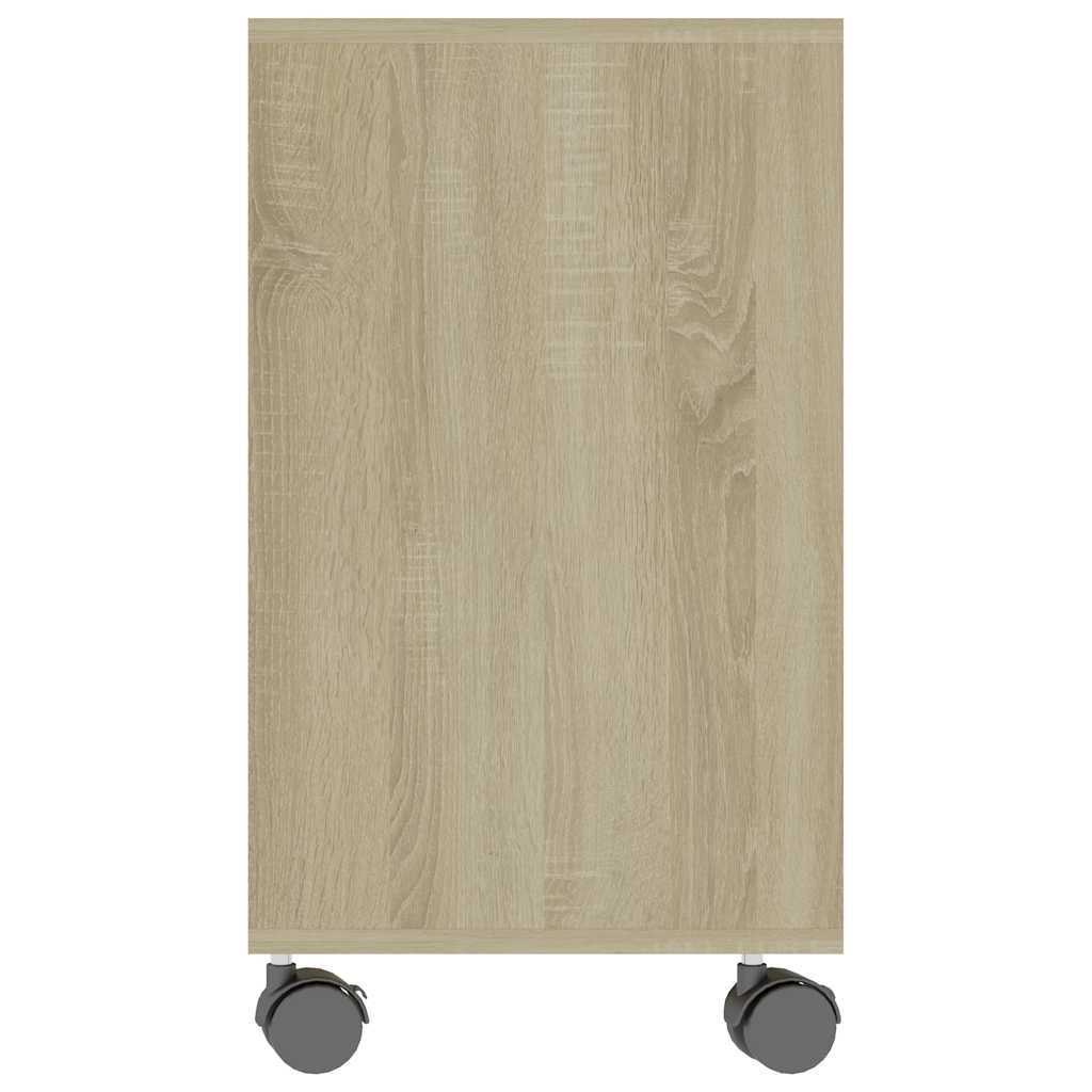 Tavolino Bianco e Sonoma 70x35x55 cm Legno Multistrato