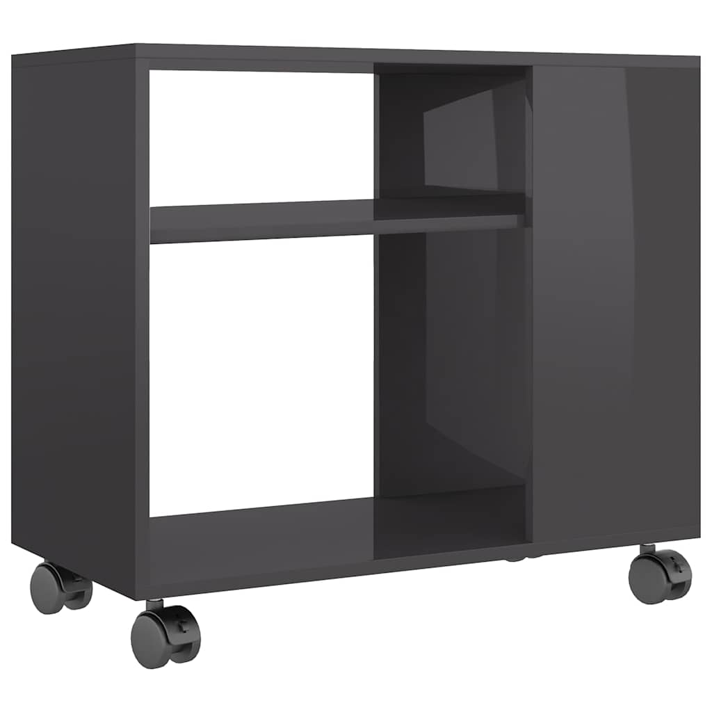 Tavolino da Salotto Grigio Lucido 70x35x55 cm Legno Multistrato - homemem39