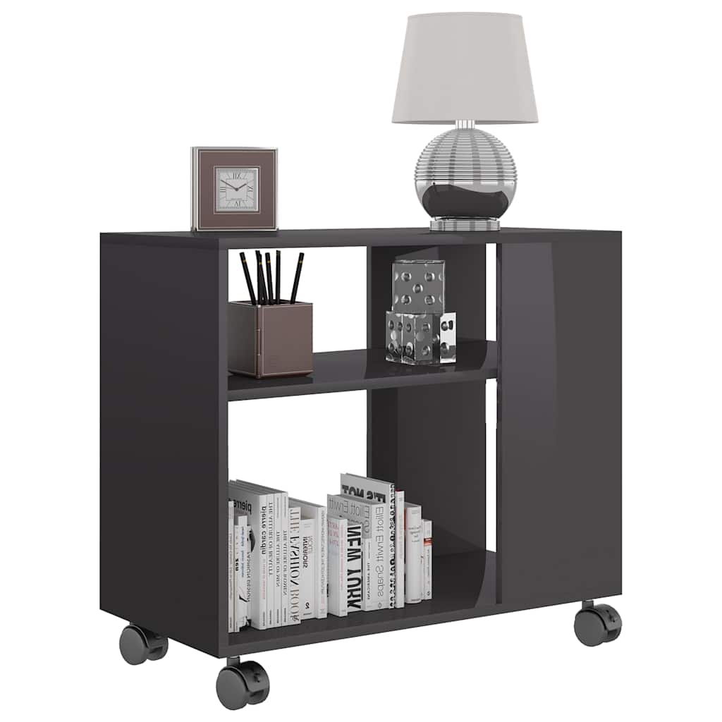 Tavolino da Salotto Grigio Lucido 70x35x55 cm Legno Multistrato - homemem39