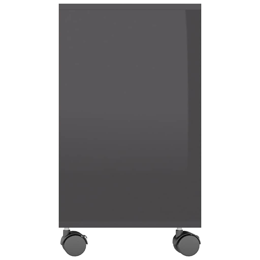 Tavolino da Salotto Grigio Lucido 70x35x55 cm Legno Multistrato - homemem39