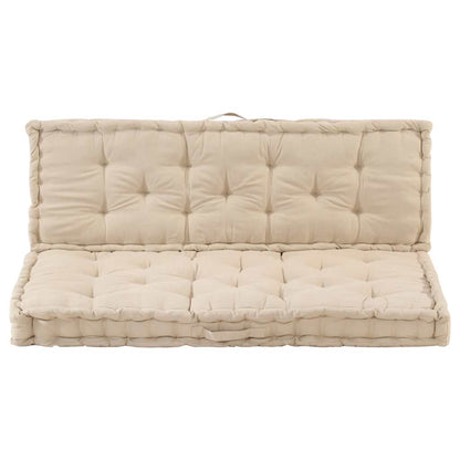 Cuscini per Pallet e Pavimento 2 pz in Cotone Beige | homemem39
