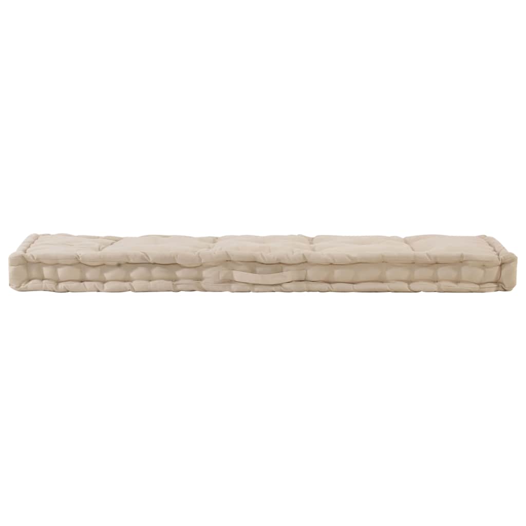 Cuscini per Pallet e Pavimento 2 pz in Cotone Beige | homemem39