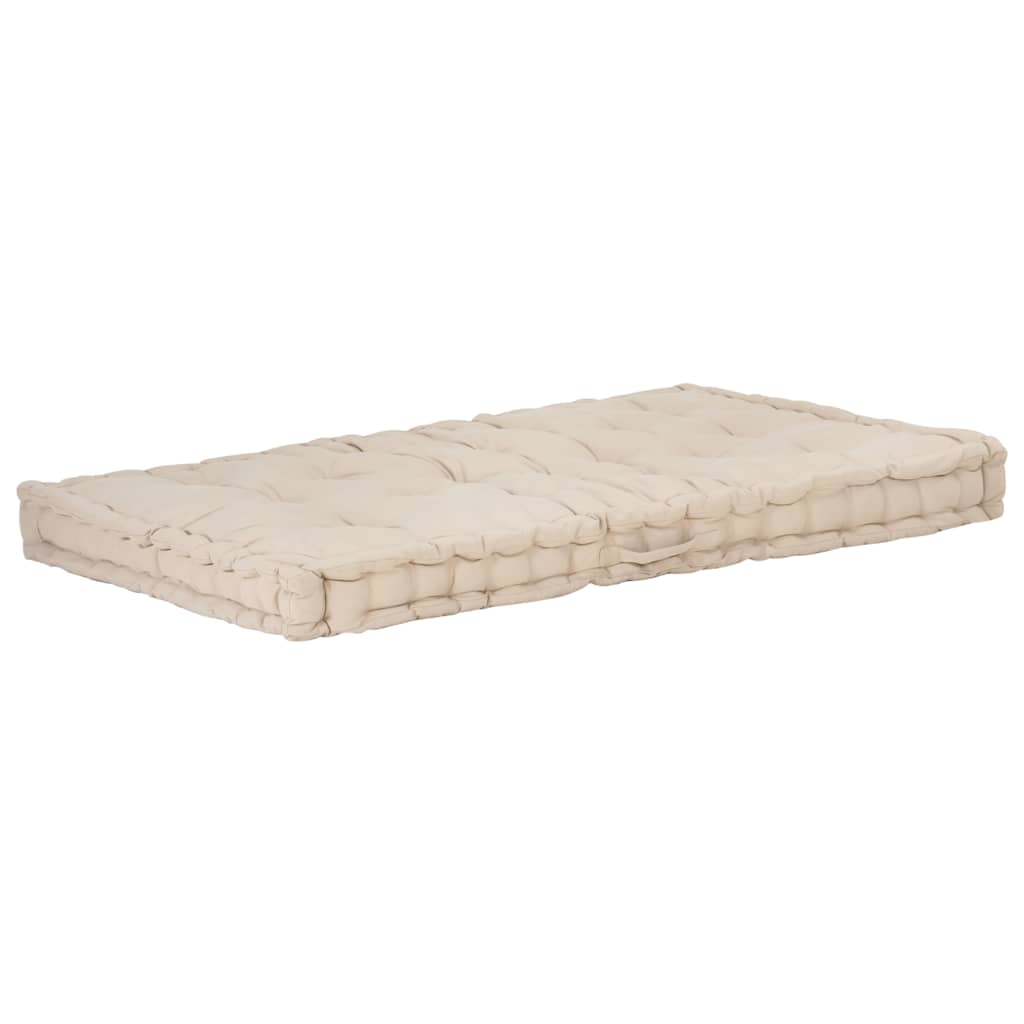 Cuscini per Pallet e Pavimento 2 pz in Cotone Beige | homemem39