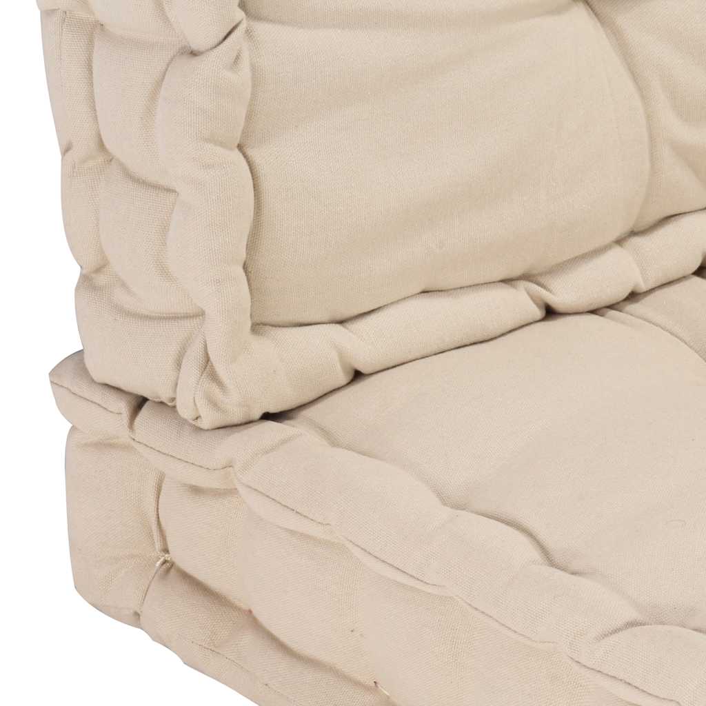 Cuscini per Pallet e Pavimento 2 pz in Cotone Beige | homemem39