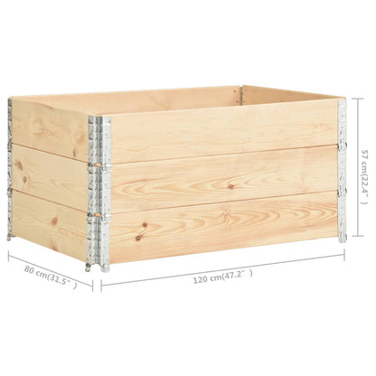 Collari per Pallet 3 pz 80x120 cm in Legno Massello di Pino | homemem39