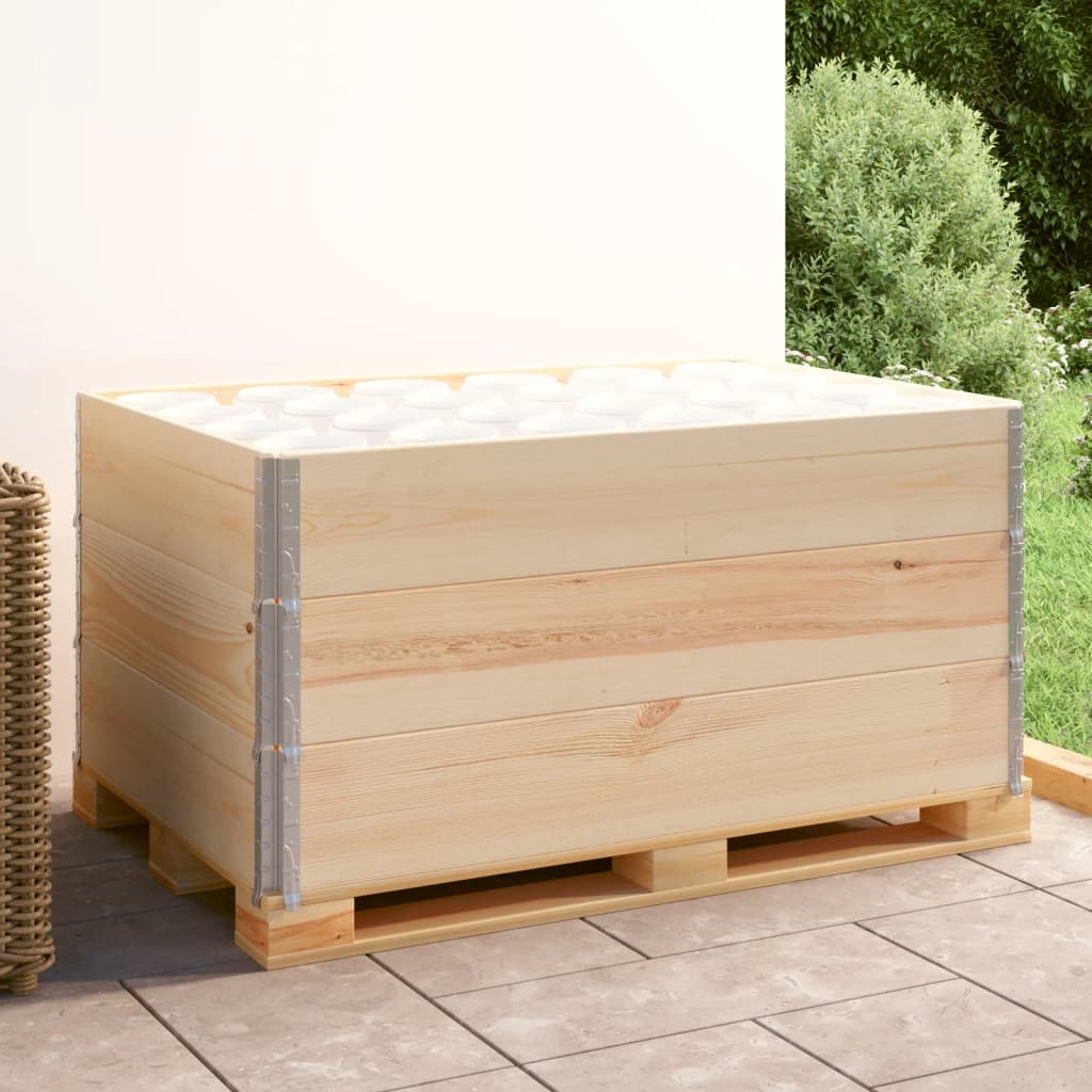 Collari per Pallet 3 pz 80x120 cm in Legno Massello di Pino | homemem39