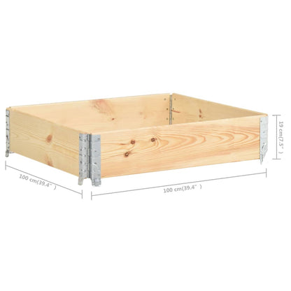 Collare per Pallet 100x100 cm in Legno Massello di Pino | homemem39