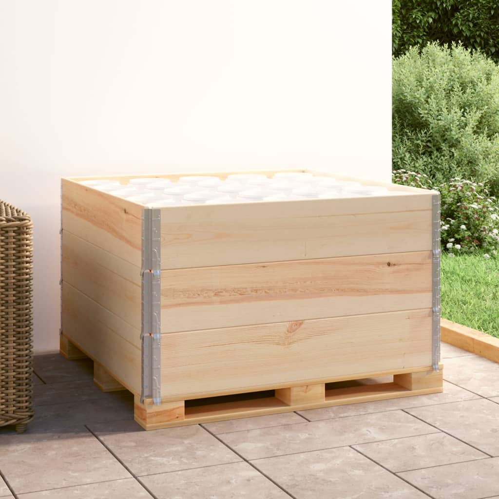 Collari per Pallet 3 pz 100x100 cm in Legno Massello di Pino | homemem39