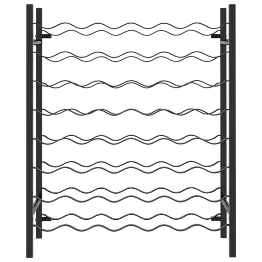 Portabottiglie per 48 Bottiglie di Vino Nero in Metallo