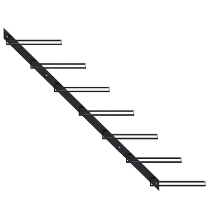 Portavini da Parete per 7 Bottiglie Nero in Metallo