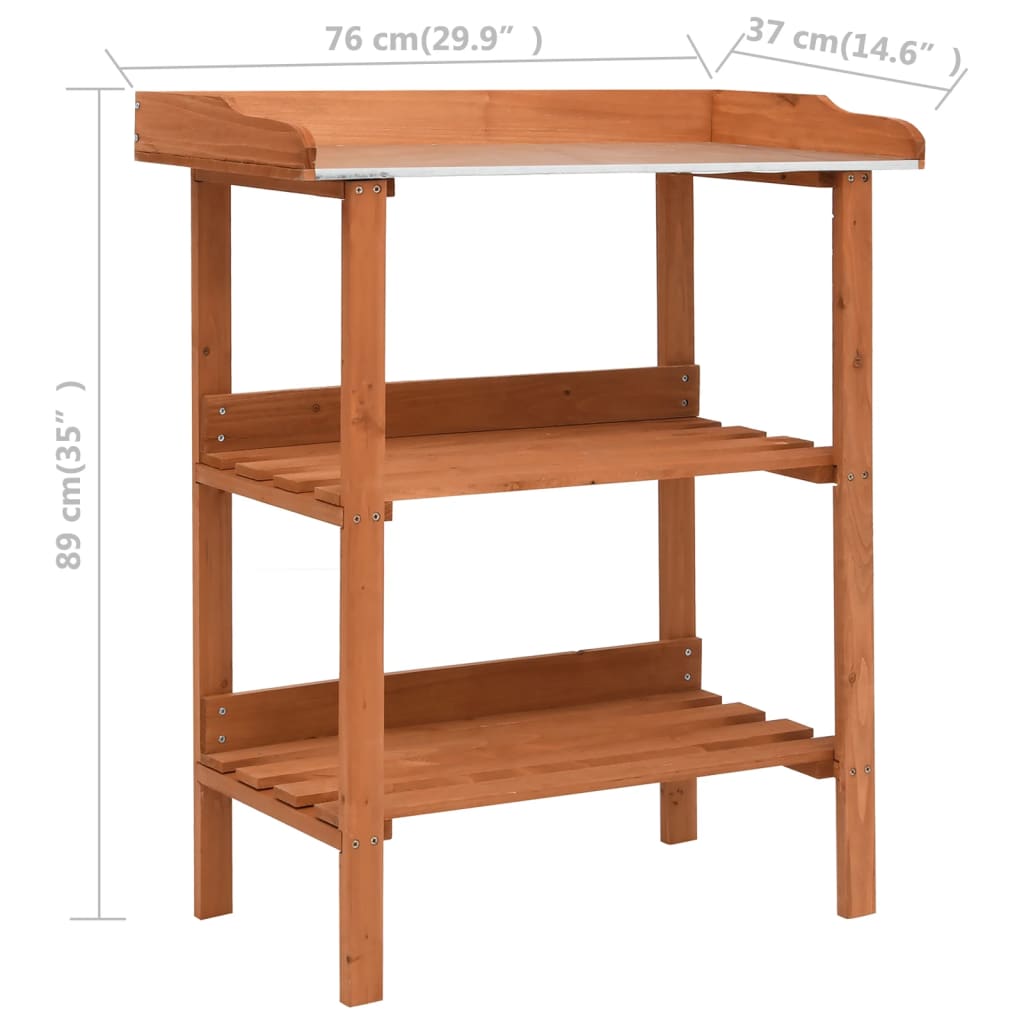 Supporto per Piante 76x37x89 cm in Legno di Abete - homemem39