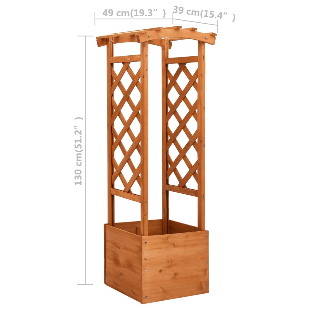 Fioriera a Traliccio con Arco 49x39x130 cm in Legno di Abete - homemem39
