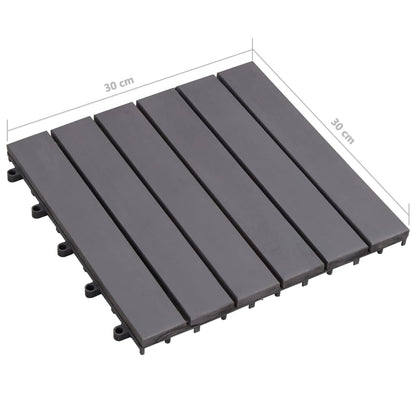 Pannelli Decking 30 pz Grigio Slavato 30x30cm Massello d'Acacia - homemem39