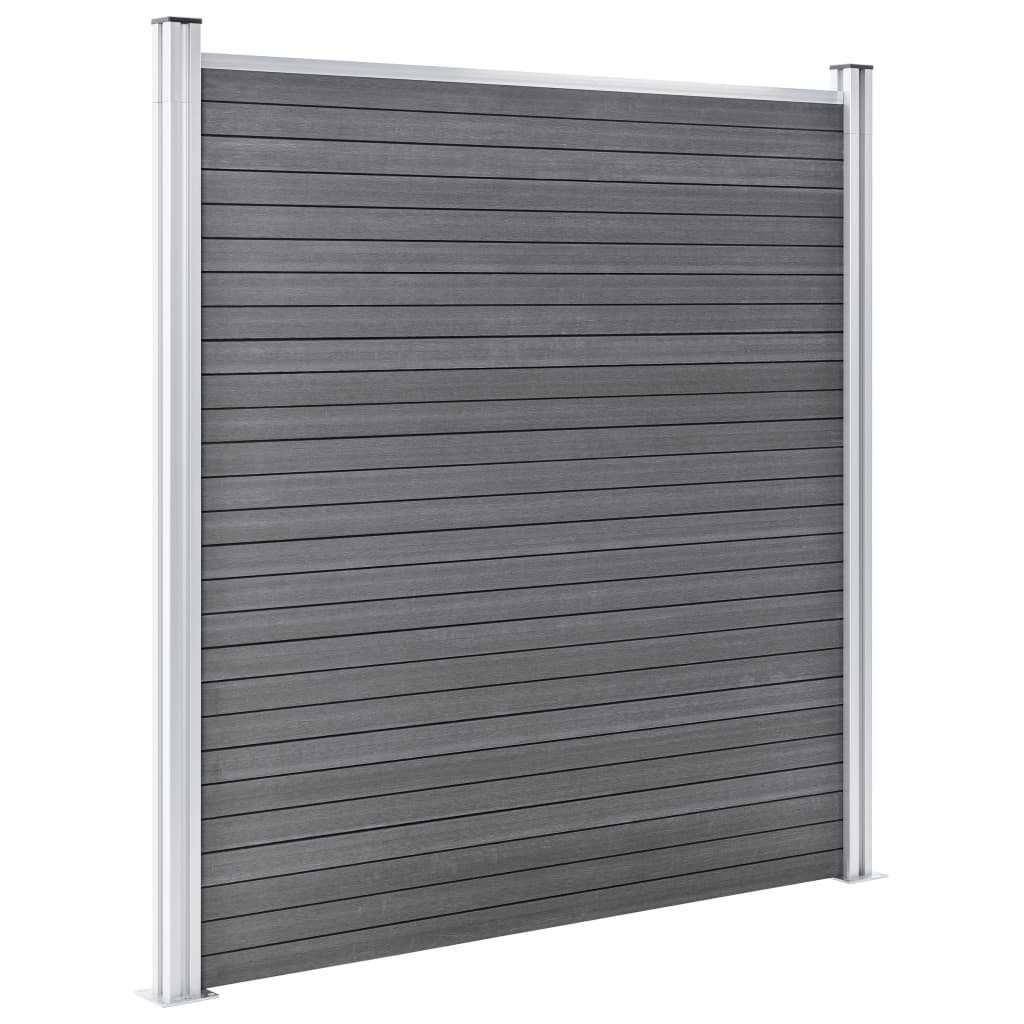 Pannelli Recinzione WPC 1 Quadrato 1 Inclinato 273x186 cm Grigi | homemem39