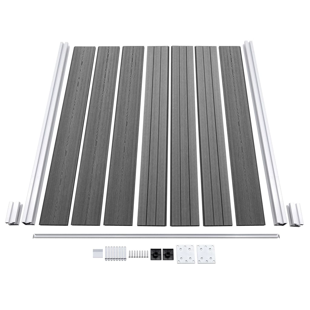 Pannelli Recinzione WPC 1 Quadrato 1 Inclinato 273x186 cm Grigi | homemem39