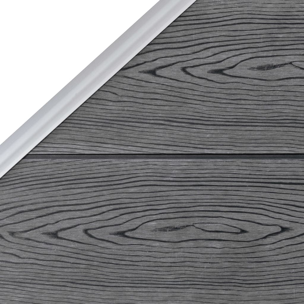 Pannelli Recinzione WPC 1 Quadrato 1 Inclinato 273x186 cm Grigi | homemem39