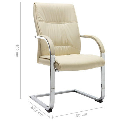Sedia da Ufficio a Sbalzo Crema in Similpelle - homemem39