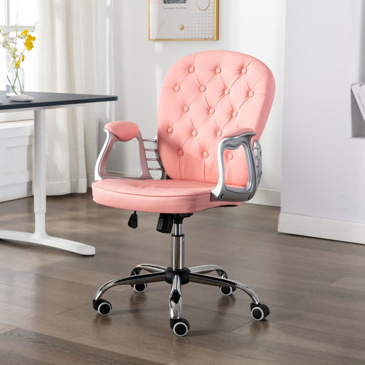 Sedia da Ufficio Girevole Rosa in Similpelle - homemem39