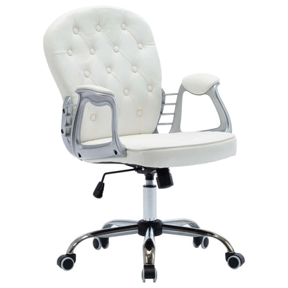 Sedia da Ufficio Girevole Bianca in Similpelle - homemem39