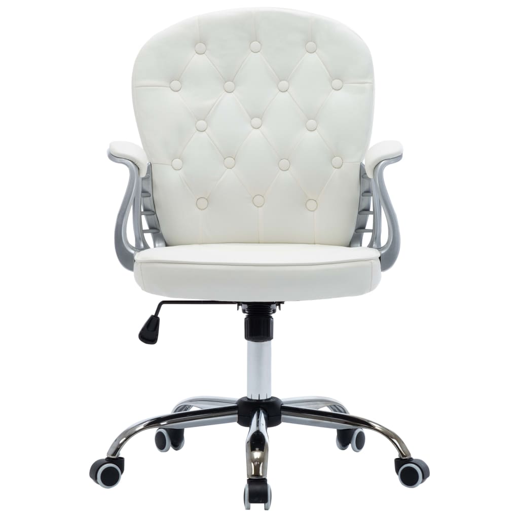 Sedia da Ufficio Girevole Bianca in Similpelle - homemem39