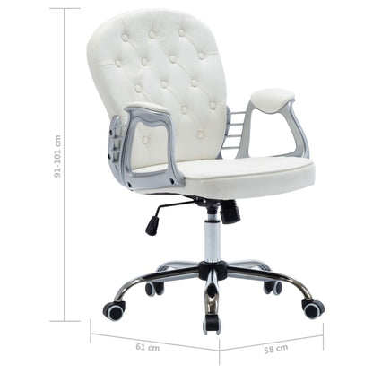 Sedia da Ufficio Girevole Bianca in Similpelle - homemem39