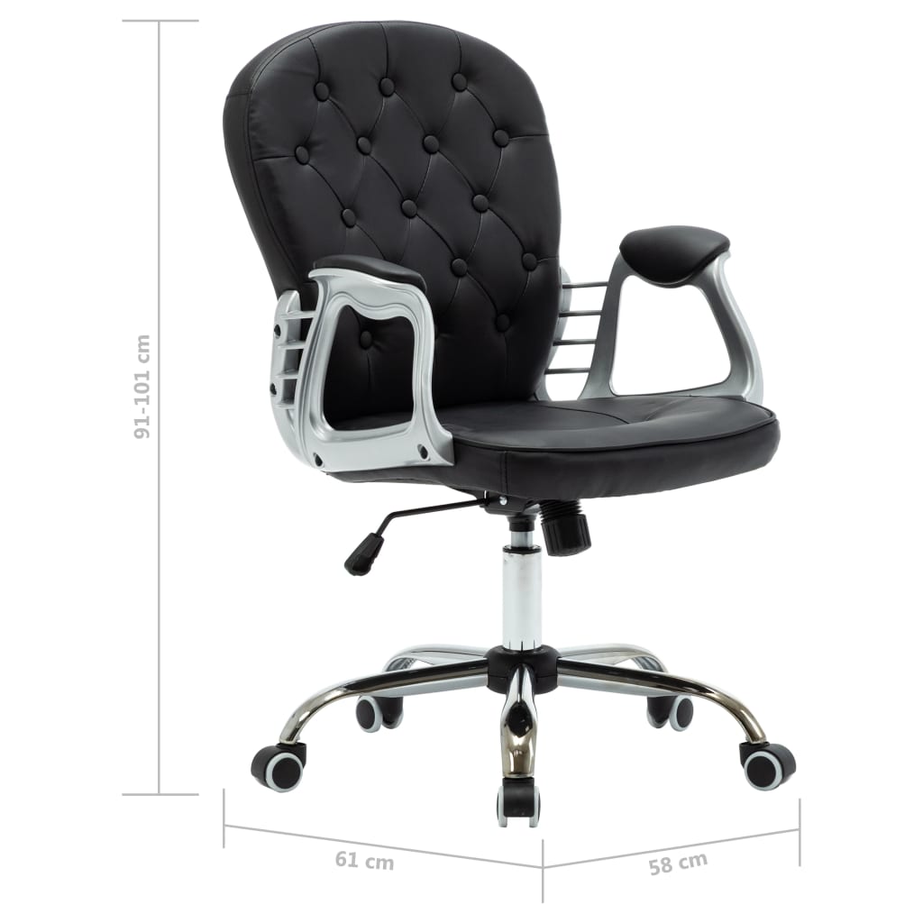 Sedia da Ufficio Girevole Nera in Similpelle - homemem39