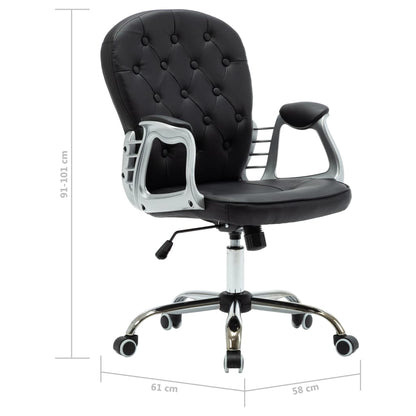 Sedia da Ufficio Girevole Nera in Similpelle - homemem39
