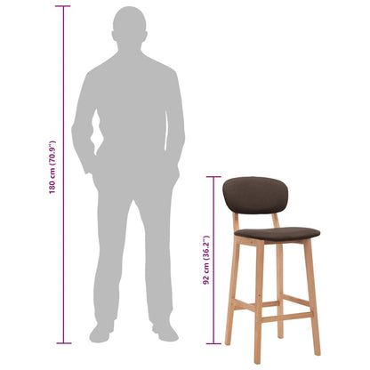 Sgabelli da Bar 2 pz Marroni in Tessuto