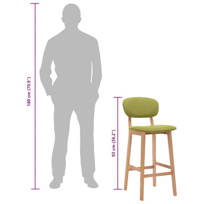 Sgabelli da Bar 2 pz Verdi in Tessuto