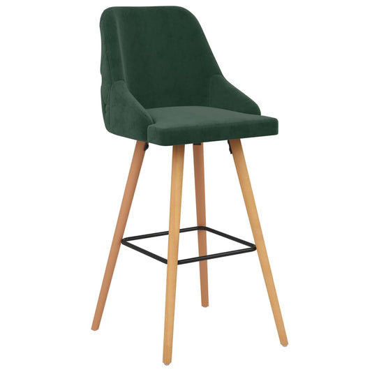 Sgabelli da Bar 2 pz Verde Scuro in Velluto - homemem39