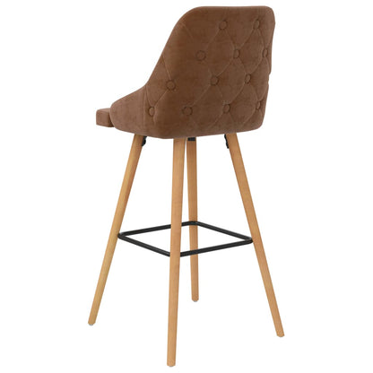 Bar Stools 2 pcs Brown in Velvet