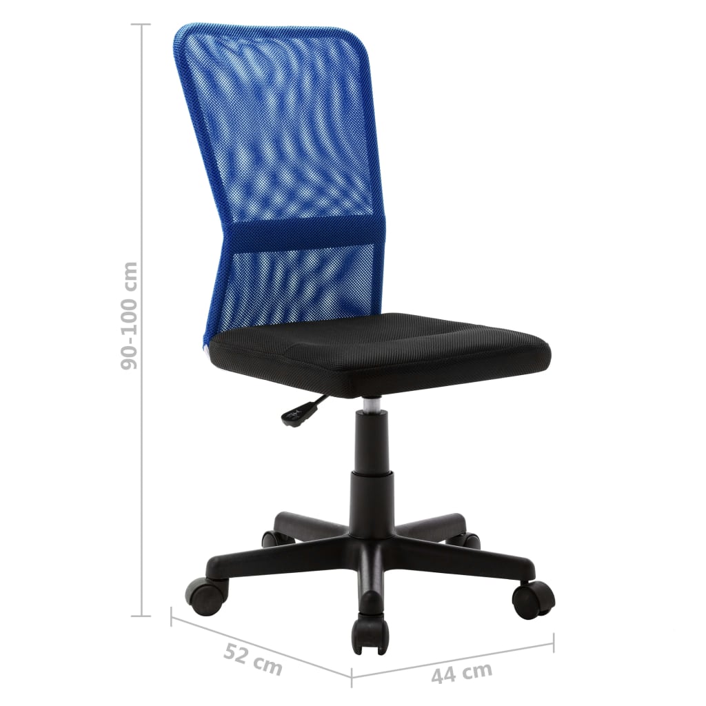 Sedia da Ufficio Nero e Blu 44x52x100 cm in Tessuto a Rete - homemem39