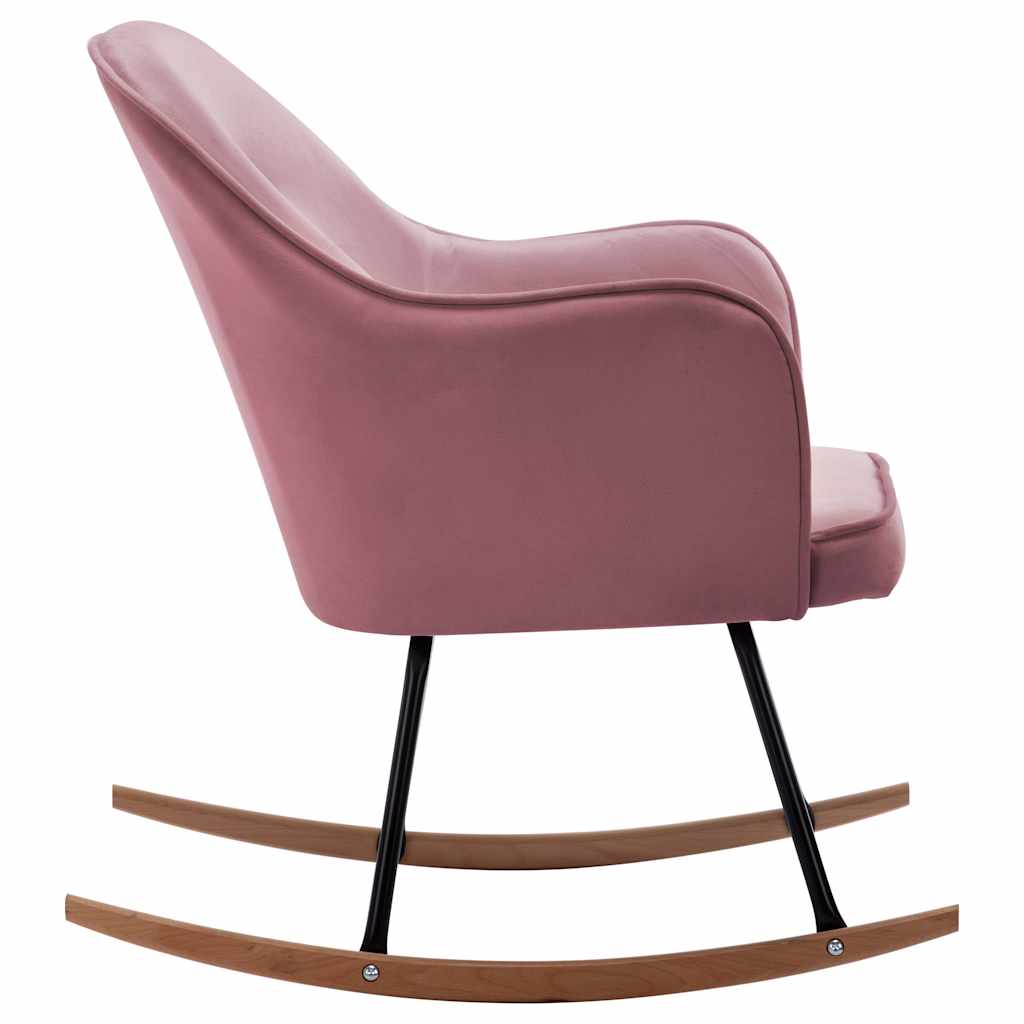 Sedia a Dondolo Rosa in Velluto | homemem39