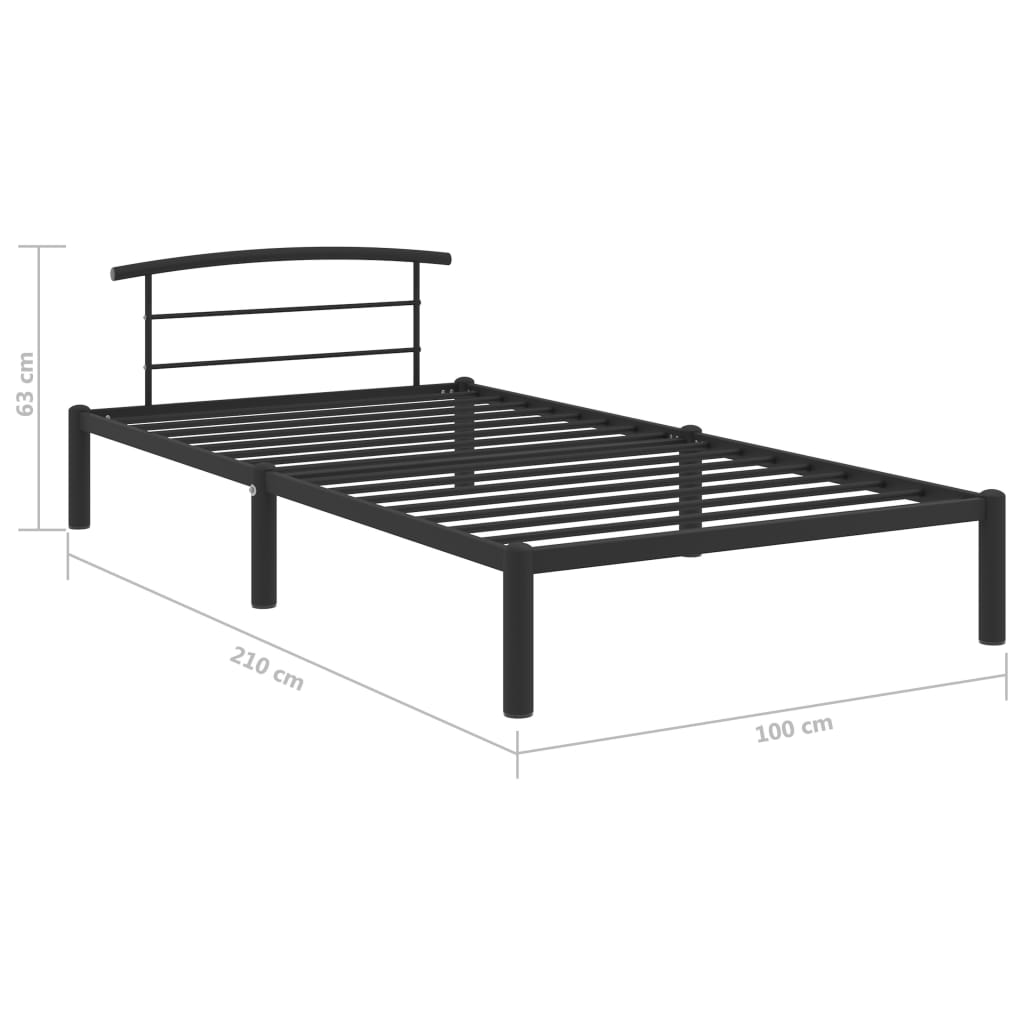 Giroletto Nero in Metallo 90x200 cm | homemem39