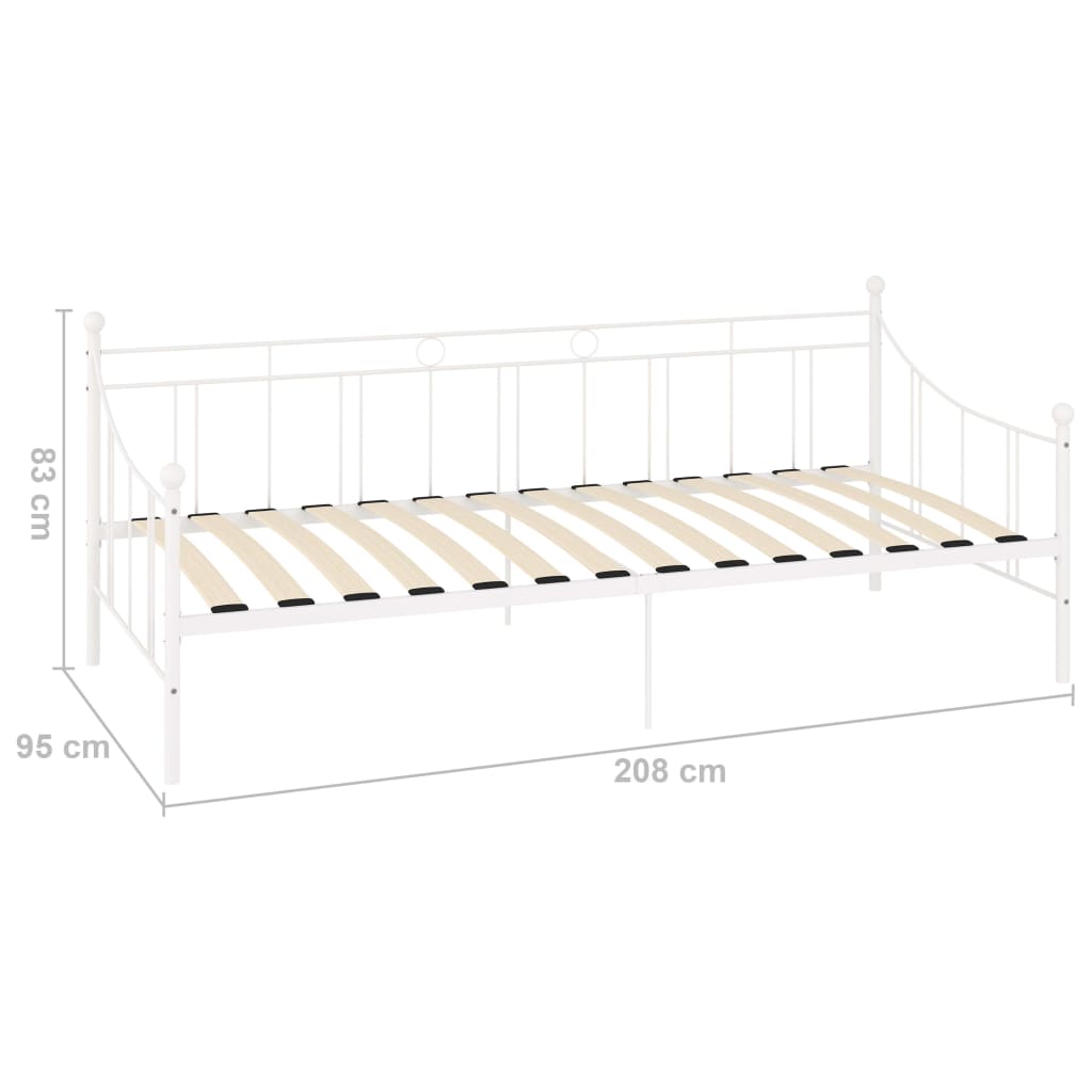 Telaio Divano Letto Bianco in Metallo 90x200 cm | homemem39