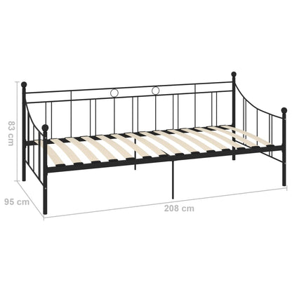 Telaio Divano Letto Nero in Metallo 90x200 cm | homemem39