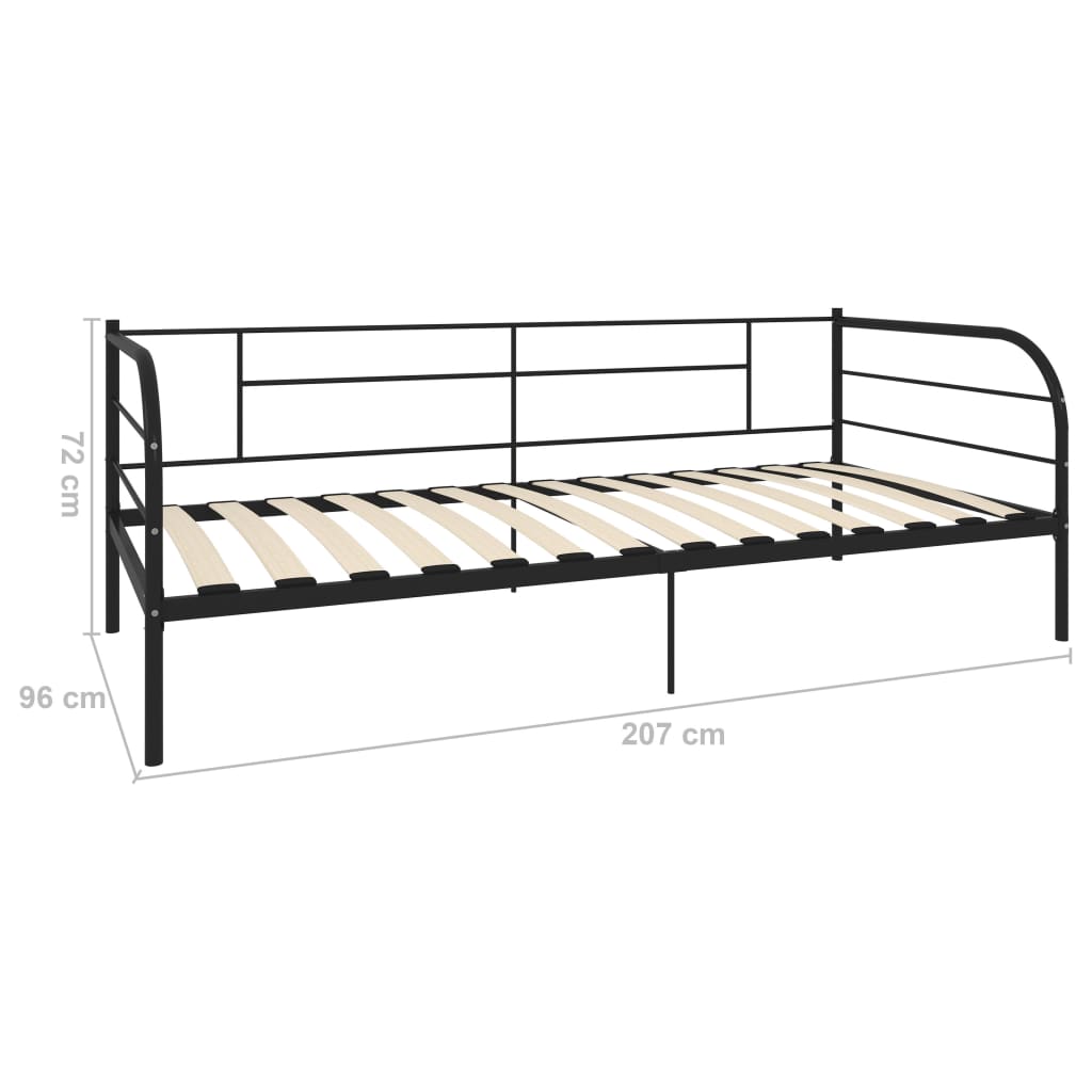 Telaio Divano Letto Nero in Metallo 90x200 cm | homemem39