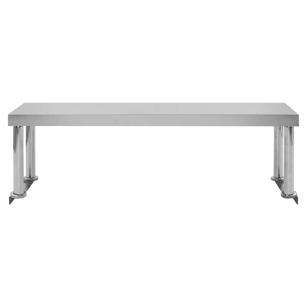 Tavolo Lavoro Cucina con Mensola 120x60x120 cm in Acciaio Inox | homemem39