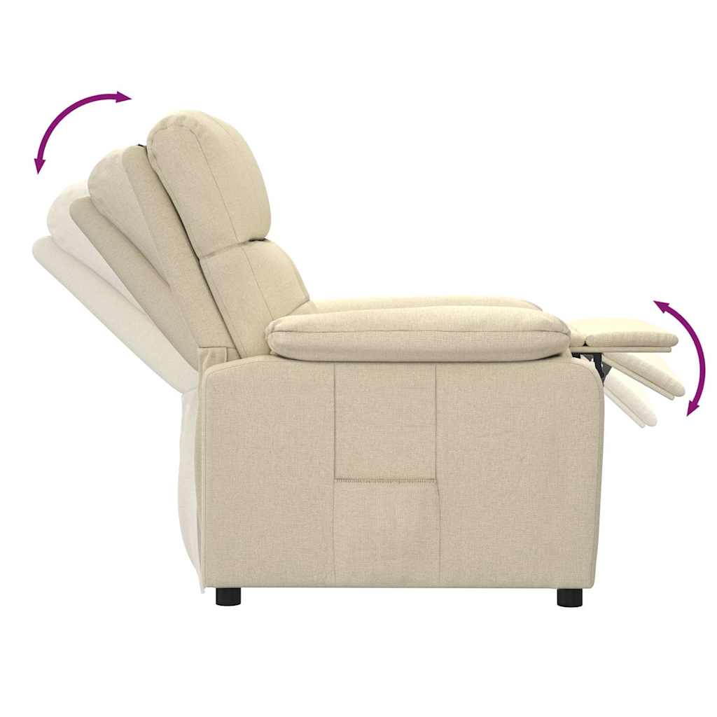 Poltrona Reclinabile in Tessuto Crema | homemem39