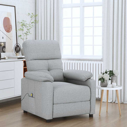 Poltrona Massaggiante in Tessuto Grigio Chiaro | homemem39