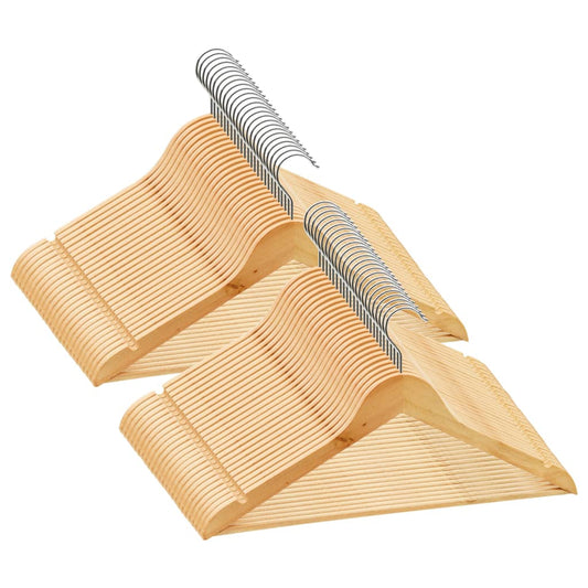 Set Appendiabiti 50 pz Antiscivolo in Legno Massello - homemem39