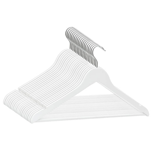 Set Appendiabiti 20 pz Antiscivolo Bianchi in Legno Massello | homemem39
