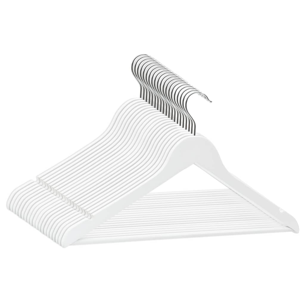 Set Appendiabiti 20 pz Antiscivolo Bianchi in Legno Massello - homemem39