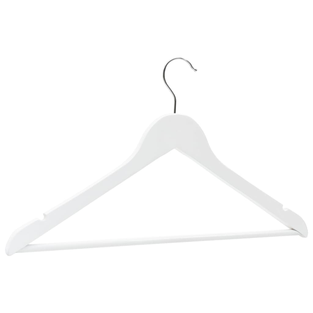 Set Appendiabiti 50 pz Antiscivolo Bianchi in Legno Massello | homemem39