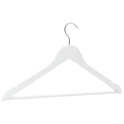 Set Appendiabiti 50 pz Antiscivolo Bianchi in Legno Massello | homemem39