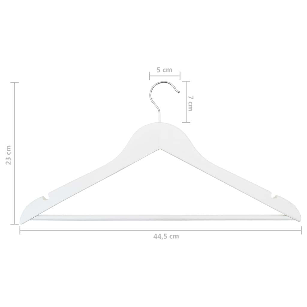 Set Appendiabiti 50 pz Antiscivolo Bianchi in Legno Massello | homemem39