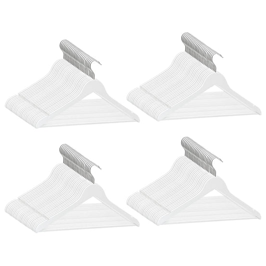 Set Appendiabiti 100 pz Antiscivolo Bianchi in Legno Massello | homemem39