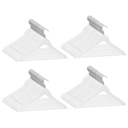 Set Appendiabiti 100 pz Antiscivolo Bianchi in Legno Massello - homemem39