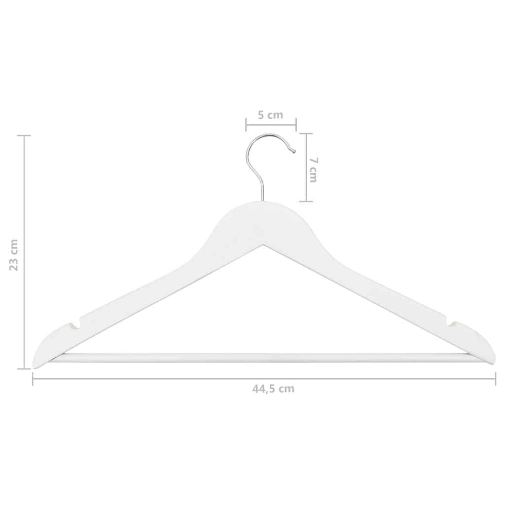 Set Appendiabiti 100 pz Antiscivolo Bianchi in Legno Massello - homemem39